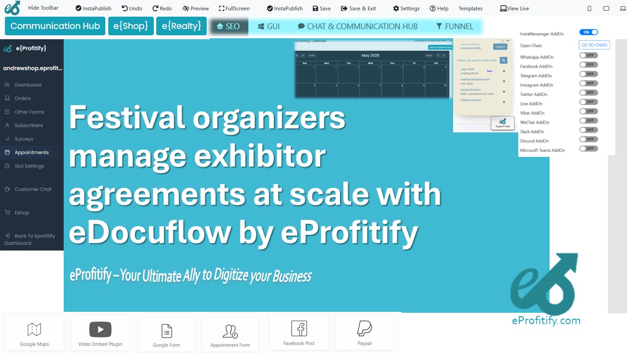 Festival organizers manage exhibitor agreements at scale with eDocuflow by eProfitify